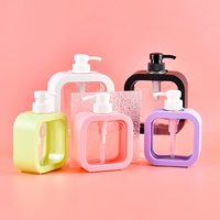 Contenant Carré Blanc en Plastique de 300 ml et 500 ml en Stock, Flacon Pompe pour Cosmétiques, Désinfectant pour les Mains, Savon Liquide et Lait Corporel