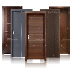 Usine chinoise de portes intérieures Offres Spéciales portes pré-suspendues en bois massif teck chêne MDF HDF pour la chambre à coucher de la maison
