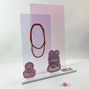 factory custom modern style acrylic bracelet display light pink acrylic stand for products