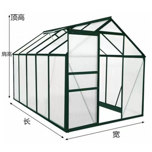 بيت زجاجي فاخر كبير للزراعة المائية، مصنوع من البولي كربونات، للاستخدام الزراعي - Product Image 1