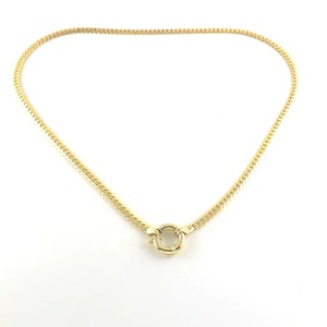 ファッションヘビーファインジュエリーセーラーロックヘリンボーンチェーンチョーカーノンターニッシュジュエリーK14ゴールドシックフラットスネークチェーンネックレス - Product Image 4