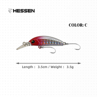 Leurre de pêche 35mm 3.5g, diverses couleurs, pour toutes les couches d'eau, avec longue paleteuse, type Minnow coulant, leurre dur