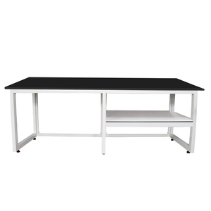 Table de travail double HUAJIALE avec étagère inférieure et armoire mobile, banc de travail d'atelier, établi industriel - Product Image 1