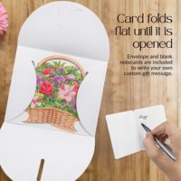 Kartu Ucapan Floral buket bunga Pop Up 3D untuk apresiasi kartu ucapan segera untuk ibu saudara perempuan nenek teman terbaik