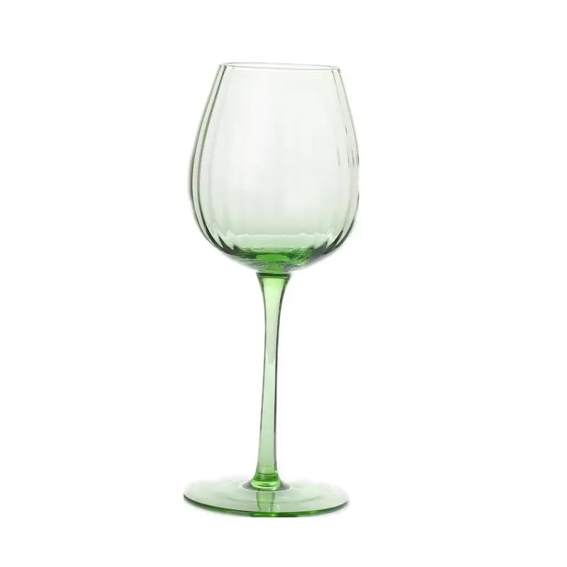 Wholesale Wide Ribbed Glass ware Select Weingläser lis tErhältlich separat für geschenk grünen Smaragd