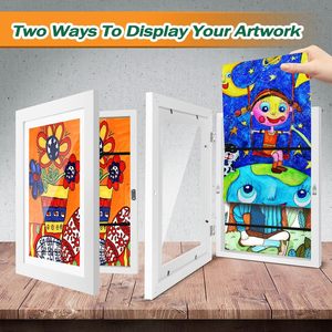 กรอบรูปไม้กันน้ำสำหรับงานศิลปะเด็ก ขนาด 8.5x11 นิ้ว เปิดด้านหน้า สีขาว แบบ Shadow Box สามารถเปลี่ยนภาพได้ - Product Image 3