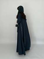 Ensemble Abaya Ouverte en Laine Imprimée de Luxe et Élégante avec Hijab à Motif Floral, Robe Longue Cardigan pour Femme, Kimono Kaftan Modeste Musulman de Dubaï