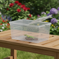 Boîte à reptiles transparente en plastique PP, cage d'alimentation portable, terrarium pour dragon barbu, gecko léopard, serpent, araignée, habitat