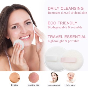 Tampons nettoyants pour le visage réutilisables, tampons démaquillants double face, <span class=keywords><strong>éponge</strong></span>s exfoliantes douces pour le visage - Product Image 2