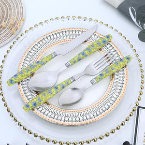 Juego de cubiertos de flores de mariposa de lujo Juego de cubiertos de acero inoxidable Estilo clásico 4/24 Cuchara Cuchillo Tenedor Juego de cubiertos - Product Image 1