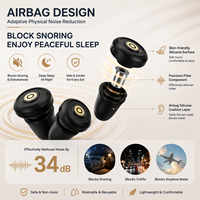Bouchons d'oreilles ergonomiques en silicone anti-bruit 34 dB avec coussinets d'air pour chambre et bureau, anti-ronflement, avec étui de rangement