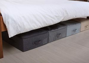 Cajas de Almacenamiento Plegables de Plástico Rectangulares para Debajo de la Cama, con Asas Reforzadas para Edredones, Ropa, Zapatos, Juguetes - Gris Oscuro - Product Image 5