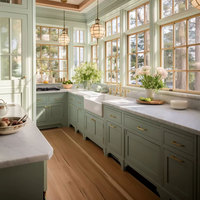 Comptoir de cuisine vert foncé personnalisé, design de maison, meubles de cuisine vert mousse, ensemble d'armoires de cuisine vert émeraude