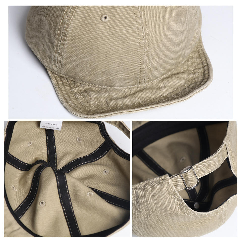Vintage Washed Cotton Short Brim Baseball Cap Custom Embroidery Logo ...