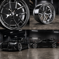 Jantes forgées 2 pièces à profil profond et 5 branches, 18-22 pouces, 5x114.3 5x120 5x120.65, chromées, compatibles Corvette Mustang GT-R R35