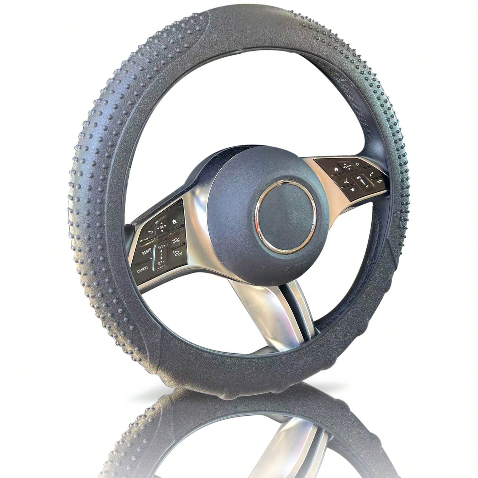 Enerfero Sports Style Anti-Slip Car Steering Wheel Cover - Model 91355 | Leather PU Material