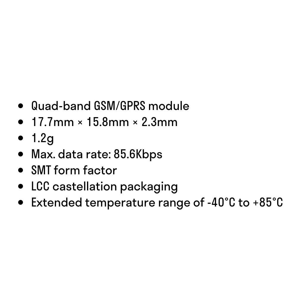 Quectel M66 R2.0 2G मॉड्यूल अल्ट्रा-एलसीसी के साथ कॉम्पैक्ट ट्रैक्टर-बैंड जीएसएम GPRS मॉड्यूल पैकेज