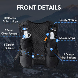 Gilet d'hydratation de course en polyester 5L léger unisexe pour trail running - Product Image 3