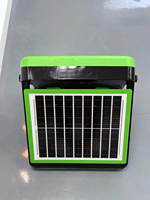 Ventilateur solaire 3 vitesses, moteur DC, portable, extérieur, batterie rechargeable, lumière LED, commande tactile, 5 pales, CRI 85, design moderne, faible bruit