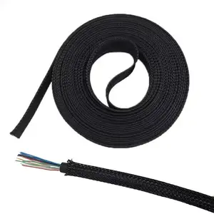 Excellent Flexibility Environment Friendly Polyester Braided Sleeve PET Expandable Cable Sleeve For Home Office