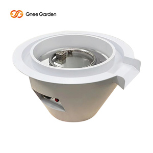 Brasero de Acero Corten Blanco para Exteriores con Función de Cascada y Calentador sin Humo, Ecológico para Patio y Borde de Piscina - Product Image 3