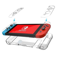 Coque de protection dure pour Nintendo Switch transparente, en cristal TPU, solide, protection arrière