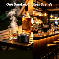 Kit de fumage pour boissons de bar à domicile, infuseur de fumée électrique portable, pack d'accessoires complet pour la création d'arômes de cocktails et de whisky