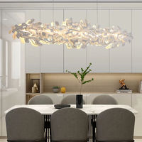 Lampe suspendue d'intérieur en acier inoxydable de style nordique postmoderne, lumière LED blanche pour la décoration du salon