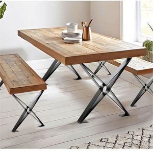 Pieds de meubles en acier inoxydable robustes à monter soi-même pour banc et table basse, noirs, pour usage hospitalier et en cuisine - Product Image 1