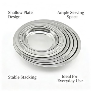 Plat de service de luxe en acier inoxydable poli, plaqué or, multi-tailles, avec intérieur poli miroir, pour la maison et les événements - Product Image 4