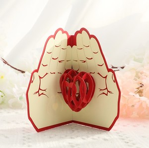 Tarjeta creativa con diseño <span class=keywords><strong>de</strong></span> corazón en la mano, tarjeta 3D emergente, regalo para el Día <span class=keywords><strong>de</strong></span> San Valentín, tarjeta <span class=keywords><strong>de</strong></span> felicitación hecha a mano, tarjeta <span class=keywords><strong>de</strong></span> invitación <span class=keywords><strong>de</strong></span> boda - Product Image 3