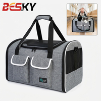 Sac de transport respirant pour animaux de compagnie, grande capacité, pliable, sac de voyage extérieur, sac de transport souple portable pour chats et chiens