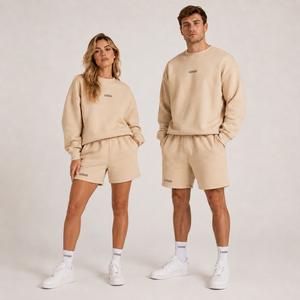 Conjunto de Sudadera y Pantalones Cortos Unisex con Logotipo Personalizado, Estilo Oversize, 2 Piezas, Ropa Deportiva Casual para Hombre y Mujer, Conjunto Deportivo a la Venta al Por Mayor - Product Image 1