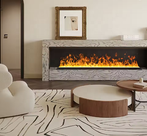 <span class=keywords><strong>Chimenea</strong></span> eléctrica interior 2025 Efecto de llama de vapor de agua 3D Estilo decorativo inoxidable Simulación de llamas de combustión LED - Product Image 1
