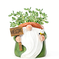 Pot de fleurs en résine en forme de vache des Highlands avec lumière solaire, panneau de bienvenue, fait main, marque LEADER, pot à fleurs animalier pour jardin, cour et décoration extérieure