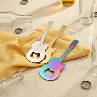 Ouvre-bouteille de bière multifonctionnel en forme de guitare, en acier inoxydable, magnétique, écologique, portable, gadget créatif, design épaissi