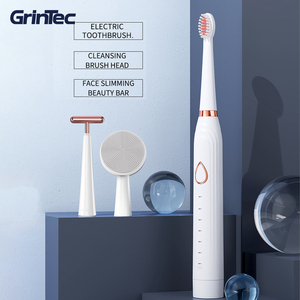 <span class=keywords><strong>Brosse</strong></span> <span class=keywords><strong>à</strong></span> <span class=keywords><strong>dents</strong></span> électrique sonique rechargeable par USB <span class=keywords><strong>à</strong></span> 6 modes avec poils doux pour adultes, avec <span class=keywords><strong>brosse</strong></span> faciale et tête de massage - Product Image 1