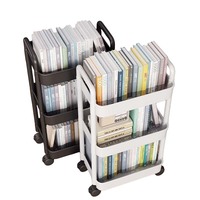 Approvisionnement d'usine Chariot utilitaire en plastique pliable robuste Cuisine Living Food Rolling Storage Rack Office Beverage Spices Bags