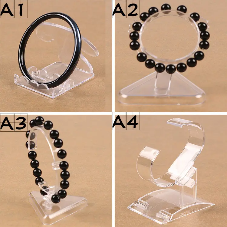 Expositor de joias acrílico, suporte de pulseira, suporte de relógio transparente al672