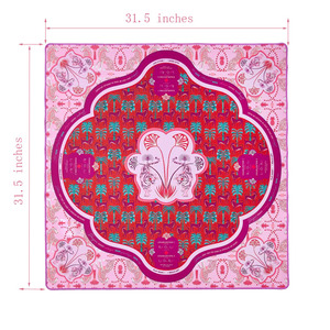 Tapis de Mahjong 80x80cm (31.5x31.5 pouces) style foulard en soie, motif Léopard Rose Tigre Palmier, antidérapant, effet Mirage - Product Image 3