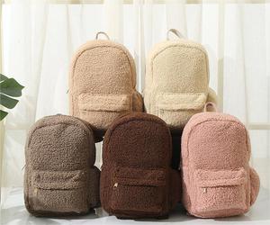 Teenager Mädchen Plüsch niedlichen weichen Teddy Schul rucksack Gürtel tasche Mode Sporttasche Frauen Sherpa Rucksäcke - Product Image 1