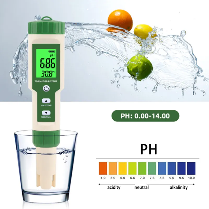 Mini stylo numérique multifonctionnel, instruments d'analyse de qualité de l'eau, conductrice de la température, ph mètre, nouveauté