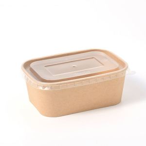 Multi Sizes Eco Friendly Disposable Kraft Paper Salad <b>Bowl</b> <b>Microwave</b> Safe Camping Biodegradable <b>with</b> <b>Lid</b> - Product Image 3