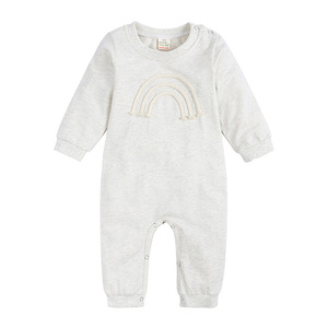 Mono de algodón para recién nacidos y niños pequeños, ropa de dormir de manga larga para niños y niñas, mono de punto tipo gofre con diseño de arcoíris - Product Image 2
