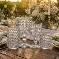 Verre à vin StarLuckINT à mécanisme cristallin, motif épi de blé, verres à pied sphérique, gobelet à eau pour banquets et mariages