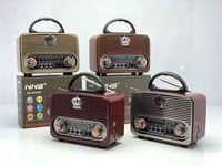 NNS NS-8092BT – Radio rétro classique Vintage Fm Am Sw 3 bandes, Radio Rechargeable avec Usb Sd Tf lecteur Mp3, Radio en bois