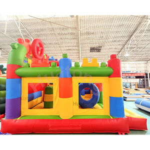 Château gonflable en PVC coloré personnalisé, château gonflable avec toboggan, combinaison de blocs de construction, château gonflable pour enfants - Product Image 4