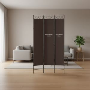 Paravent en tissu brun à 3 panneaux, 47,2 x 86,6 pouces, pliable, écran de séparation moderne, décoration élégante pour la maison - Product Image 2