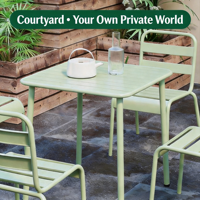 Ensemble table et chaises de patio extérieur design nordique - Ensemble de salle à manger moderne minimaliste en fer forgé, résistant aux UV et imperméable, pour villa
