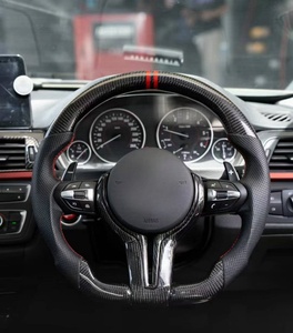 พวงมาลัยหนังคาร์บอนไฟเบอร์แบบสปอร์ตสำหรับรถยนต์ BMW <span class=keywords><strong>F10</strong></span> F30 E46 E60 F15 F90 F80 G20 G30 M3 M4 M5 อะไหล่รถยนต์ ไม่มีถุงลมนิรภัย - Product Image 4